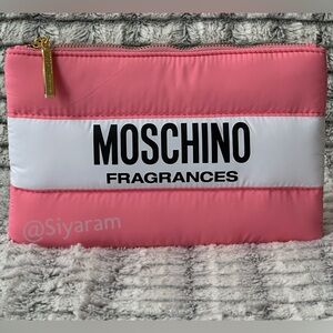 Moschino Pink and White cosmetic Bag/ purse